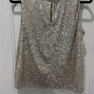 Calvin Klein Gold Sequin Sleeveless Tank Top